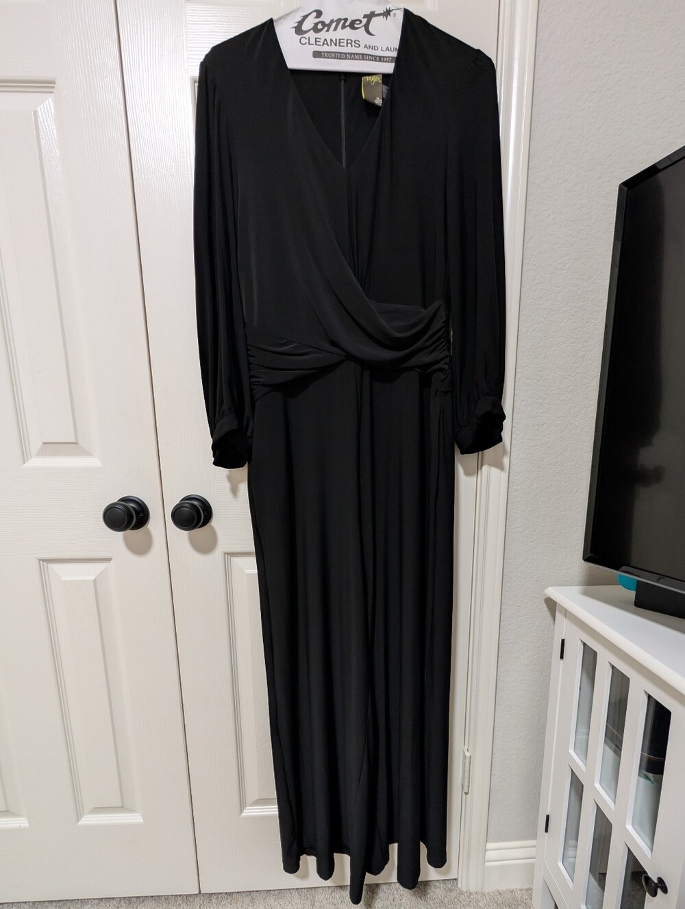 Taylor Black Long Sleeve Wide Leg Jumpsuit